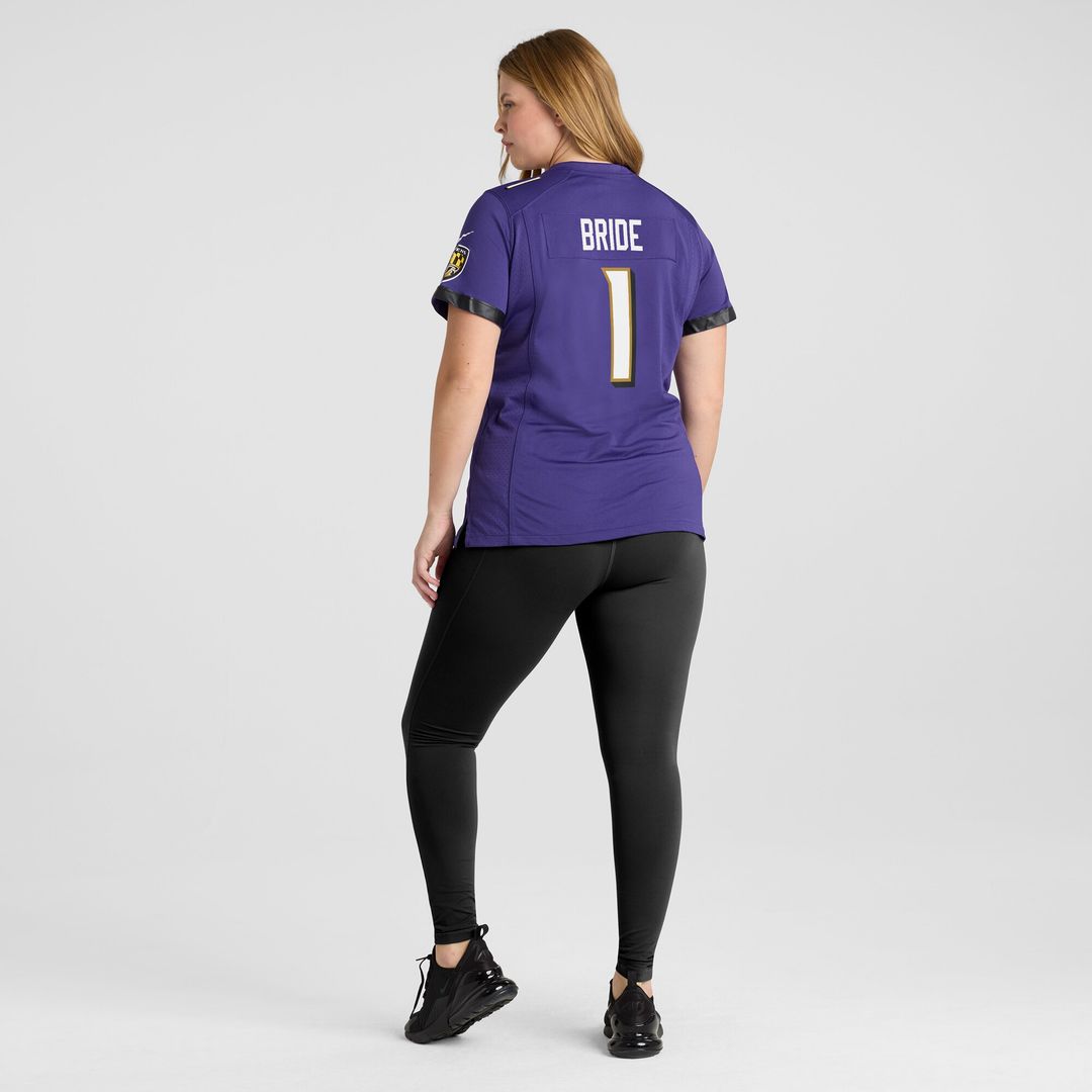 Number 1 Bride Baltimore Ravens Nike Women's Game Jersey - Purple
