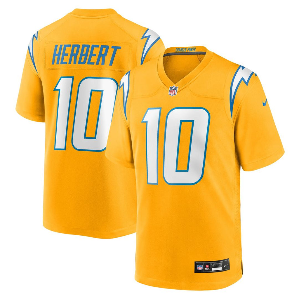 Justin Herbert Los Angeles Chargers Nike Youth Alternate Charger Power Game Player Jersey - Gold