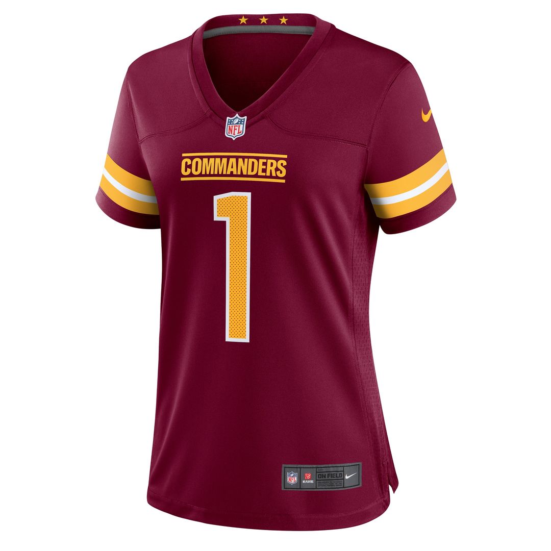 Number 1 Bride Washington Commanders Nike Women's Game Jersey - Burgundy
