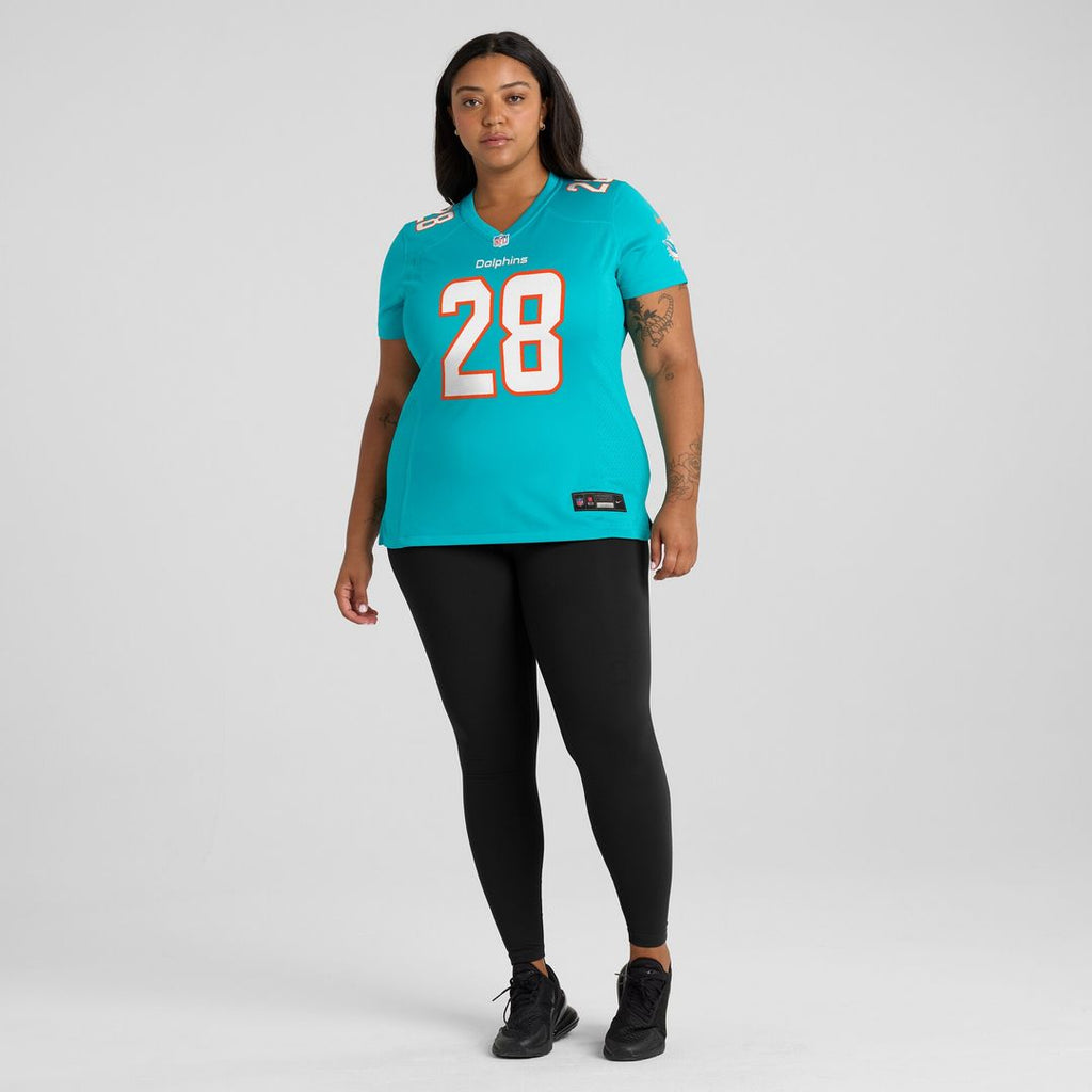Devon Achane Miami Dolphins Nike Women's Player Game Jersey - Aqua