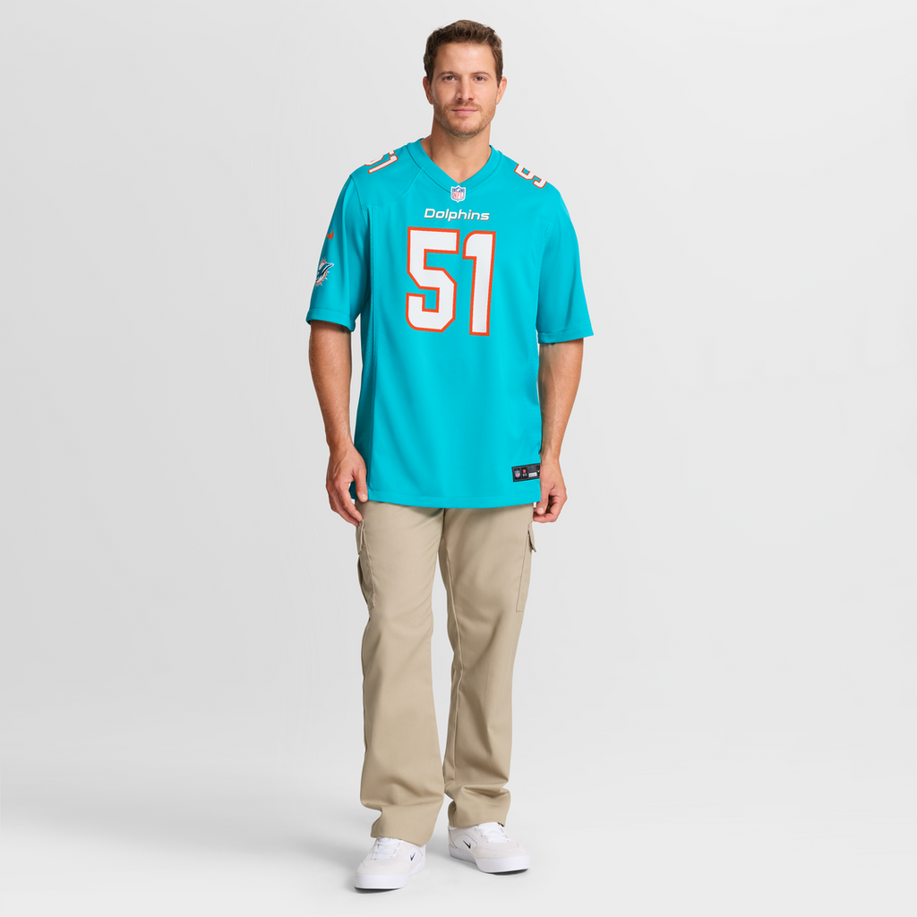 David Long Jr. Miami Dolphins Nike Game Jersey - Aqua