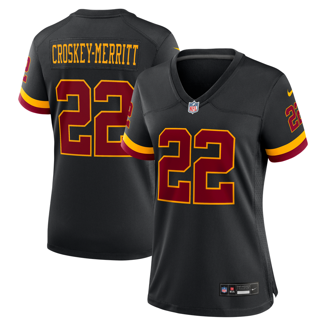 Jacory Croskey-Merritt Washington Commanders Nike Women's Hail Raiser Alternate Game Jersey - Black